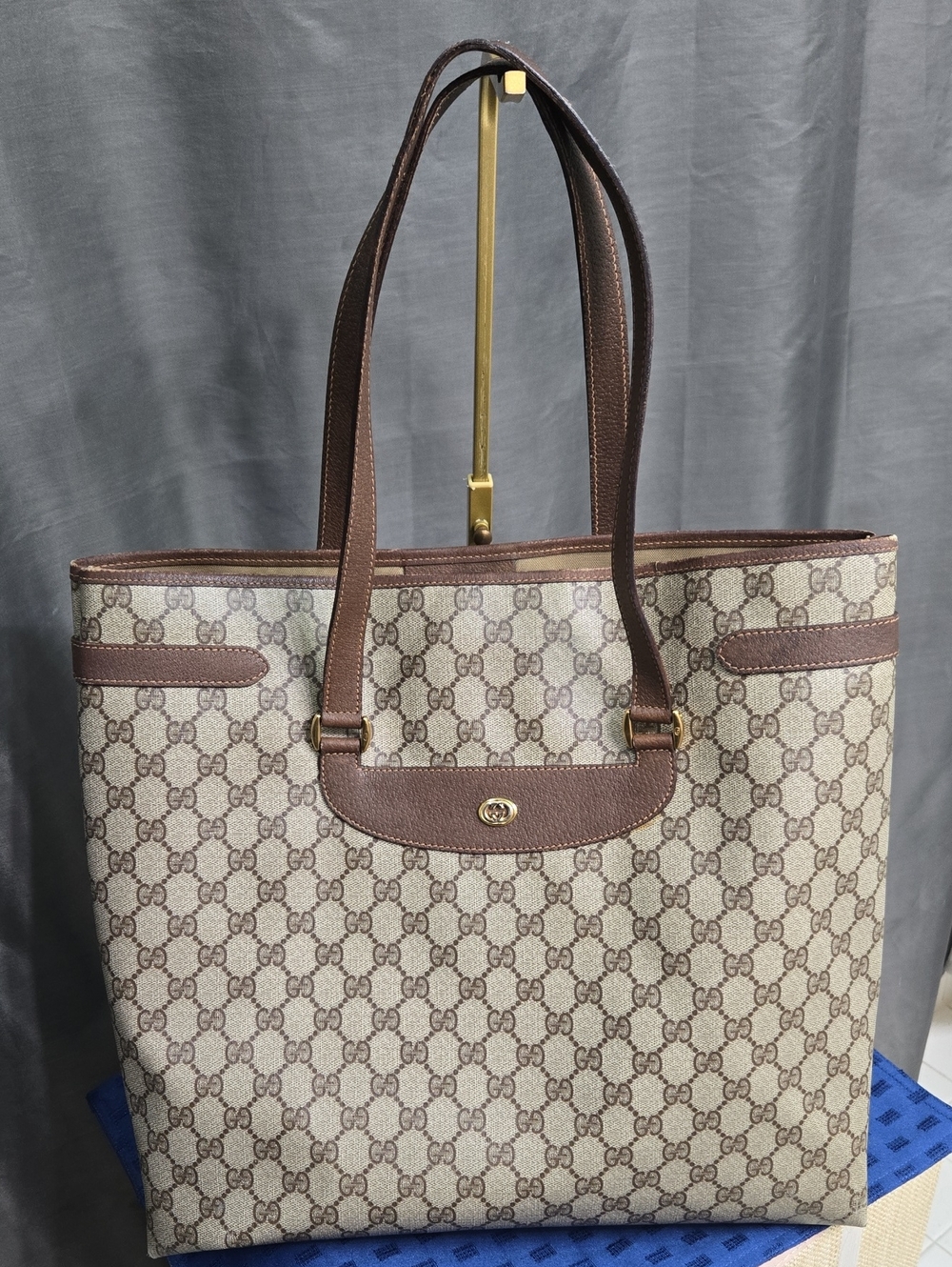 Gucci Brown and Beige GG Supreme Tote